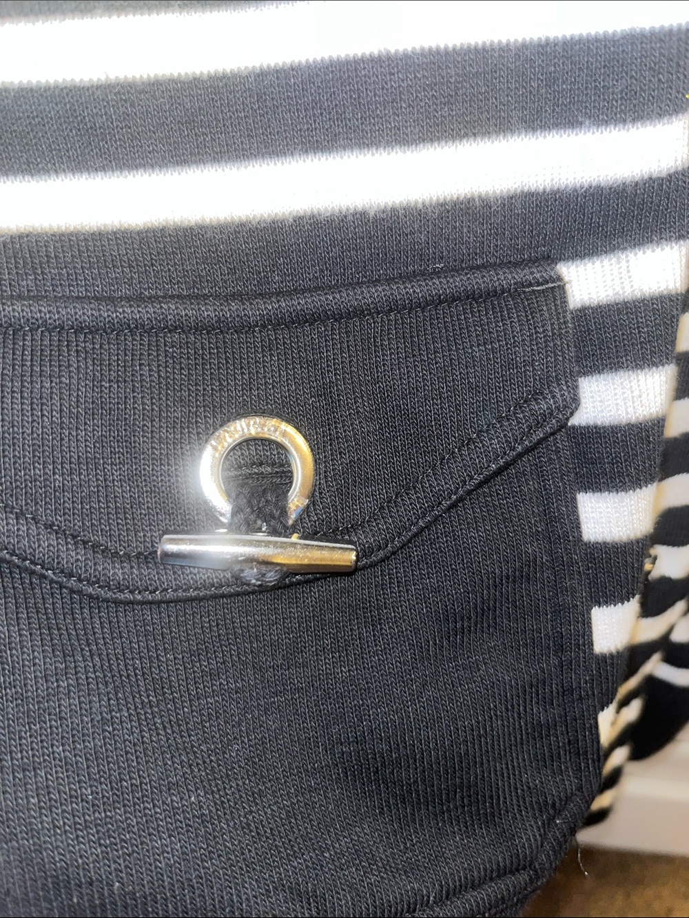 Lauren Ralph Lauren Black & White Striped Casual Button-Front Shirt - Picture 3 of 16